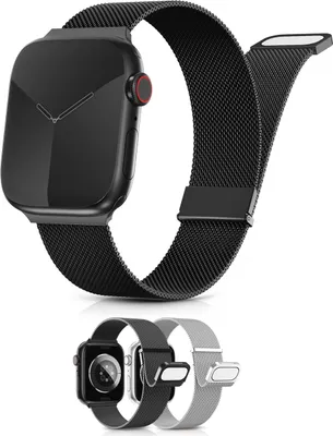 Obrázok produktu pre Náhradný remienok kompatibilný s hodinkami Apple Watch, nerezový magnetický uni, A0603, čierny, veľkosť 42/44/45/49 mm