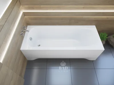 Zdjęcie produktu dla Wanna Akrylowa Zestaw 4w1 Prostokątna 170x75 Biała + Obudowa Akrylowa, Nowoczesny Chrom Premium Syfon i Nogi (stelaż) w komplecie | BADLAND MEDIUM