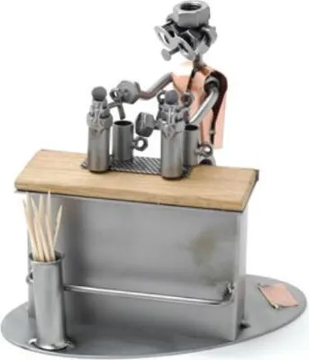 Image de Figurine en métal « Aubergiste », pièce unique fabriquée à la main, objet de décoration