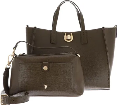 Produktbild von U.S. POLO ASSN. Schultertasche Umhängetasche Middleton Double Handle With Extra Bag York Stone braun