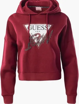 Immagine prodotto di Felpa con cappuccio GUESS da donna ICON, Bordeaux, taglia M - Design e comfort moderni