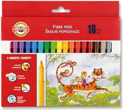 Image de KOH Feutre de coloriage Jungle pointe 2 mm Étui carton de 18 pièces