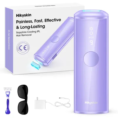 Produktbild von IPL Haarentfernung - 3-in-1 Laser Fotoepilierer - Dauerhafte Haarentfernung - Kühlung & Hautverjüngung - Aknebehandlung - Bikinizone & Achseln - Für Frauen - Lila
