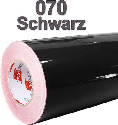 Produktbild von (5,60€/m²) Oracal® Möbelfolie 070 Schwarz Glanz 31,5 cm Breite Laufmeterware selbstklebende Folie Plotterfolie Klebe Folie Oracal 621 Küchenfolie