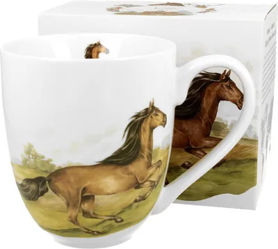 Produktbild von DUO | Becher - Teebecher - 1000 ml - XXL - Bunt - Kaffeebecher - Porzellan - Pferdemotiv