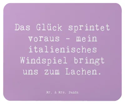 Produktbild von Mr. & Mrs. Panda Mauspad Spruch Italienisches Windspiel Glück - Lavendeltraum - Geschenk, pc, Hunderassen Vielfalt, Charakter, Lächeln, Beziehung, Hunderasse, mousepad
