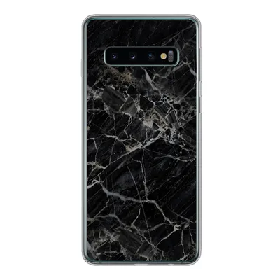 Produktbild von MuchoWow® Handyhülle Schutzhülle Hülle für Samsung Galaxy S10 Marmor - Schwarz - Weiß Silikon Softcase Handy Hülle - Handytasche
