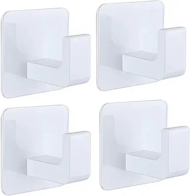 Produktbild von Selbstklebende Wandhaken für Küche und Badezimmer (weiß, 4er-Pack)