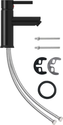 Image de vidaXL Robinet de lavabo noir 130x176 mm