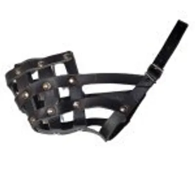 Produktbild von Palkar-Maulkorb aus Leder für Hunde in Größe. 5 36cm x 10cm schwarz