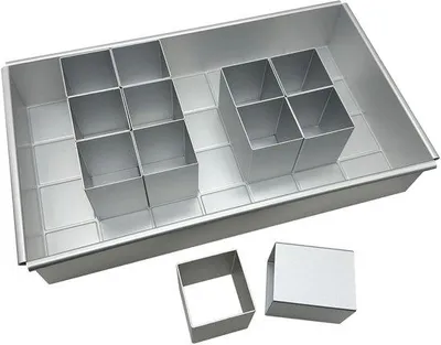 Image de Ensemble de moules rectangulaires en aluminium avec revêtement antiadhésif, réglables