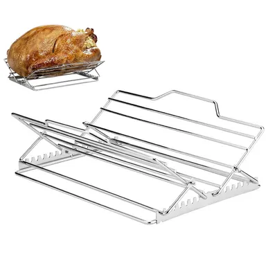 Produktbild von Verstellbarer BBQ-Grillrost aus Edelstahl – faltbar & antihaft
