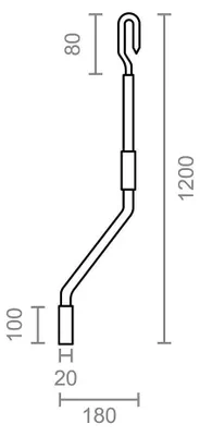 Obrázek produktu pro Nízká klika markýzy 120 mm. bílá.