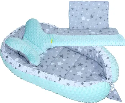 Produktbild von Baby MINKY Nestchen Kokon Kuschelnest Reisebett 2-seitig Kissen Decke Schmetterlingkissen - 4T- 9