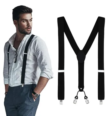 Immagine prodotto di Bretelle da 3,5 cm con clip a forma di Y, colore nero e blu