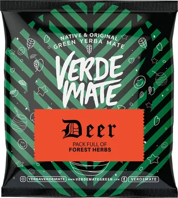 Image de Verde Mate - Échantillon de thé maté Deer 50 g - Feuilles épaisses de 5 mm, séchées à l'air libre - Au romarin et au ginkgo - Le pouvoir des herbes - Yerba maté du Brésil