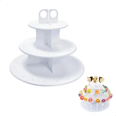3-stöckiger Cakepop-Ständer, 18 cm, Platten 30/22,5/15 cm