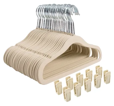 Produktbild von Solidchoice – Set mit 30 rutschfesten, samtbezogenen Kleiderbügeln für Babys und Kinder