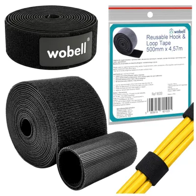 Produktbild von WOBELL | Klettband, starkes doppelseitiges Kabelbinderband, universell einsetzbar zum Bündeln von Kabeln und Leitungen, 5 cm breit, Wobell