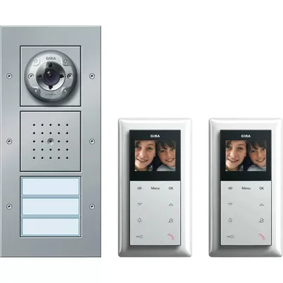 Produktbild von Gira 049546 Video-Paket 2TN alu Zweifamilienhaus Paket Video