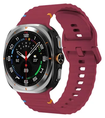 Obrázok produktu pre Pre Samsung Galaxy Watch 8 / 8 Classic Design Wave Structure Silikónový remienok Vínovo červená Veľkosť: L