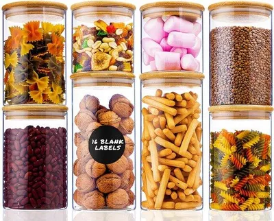 Produktbild von Famanu Vorratsbehälter Set 8-teilig - luftdicht, ideal für Müsli, Cornflakes und Spaghetti