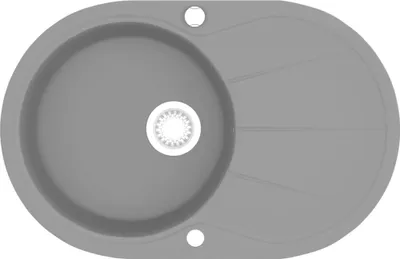 Image de vidaXL Évier en granit simple bassin ovale gris