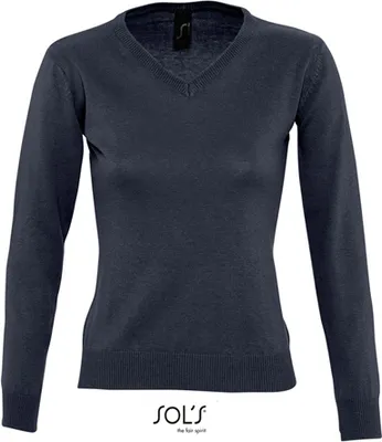 Produktbild von SOLs 90010 | Womens V Neck Sweater Galaxy - Farbe: Navy - Größe: XXL