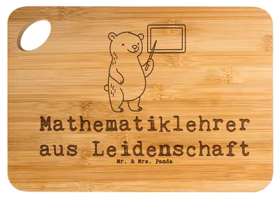 Produktbild von Mr. & Mrs. Panda Schneidebrett Mathematiklehrer Leidenschaft - Transparent - Geschenk, Frühstücksbrett, holzschneidebrett, Referendariat, Küchenbrett, wurstbrett, Witzig