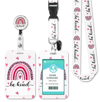 Image de Porte-badge à porter autour du cou, avec cordon et mousqueton pivotant.