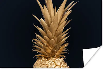 Produktbild von MuchoWow® Poster Ananas - Gold - Farbe - Schwarz - Obst - Luxus 120x80 cm - Bilder