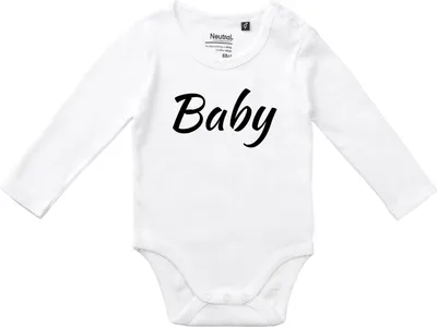 Produktbild von Huuraa Baby Body Baby Schriftzug 80 White  Baumwolle Fairtrade Langarmbody Geschenkidee