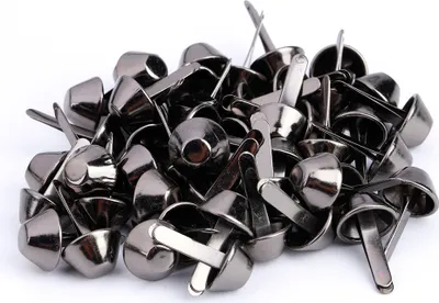 Productafbeelding van Nietaccessoires, 50 stuks, zwart, 10 mm, geschikt voor handtassen, lederbewerking, kegelvormige voetjes, decoratie