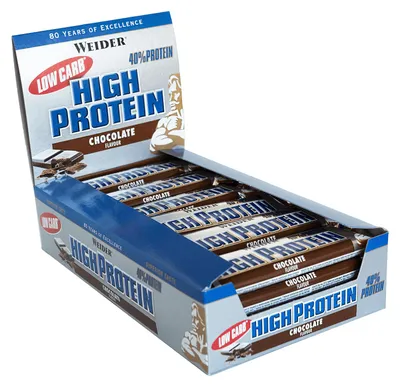 Zdjęcie produktu dla Batony proteinowe o niskiej zawartości węglowodanów 40% (24 x 50 g)