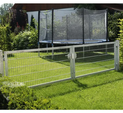 Produktbild von Rohrrahmenflügeltor 2-flügelig - Ausführung: verzinkt, Höhe: 123 cm, Durchgangslichte: 200 cm