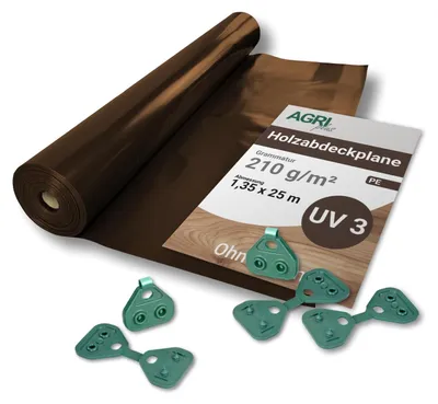 Productafbeelding van UV-bestendig Houten Afdekzeil, 1,35 x 25 m met Ogen