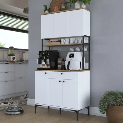 Productafbeelding van Skye Decor, JE197 - 3806, multifunctionele kast, notenhout, 100% melaminecoating, 90,2 x 45 x 184,2 cm