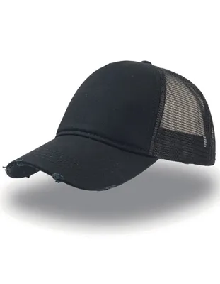 Immagine prodotto di Atlantis RADS | Uomo Rapper Destroyed Trucker 5-Panel-Cap - Colore: Nero/Nero - Taglia: Taglia unica