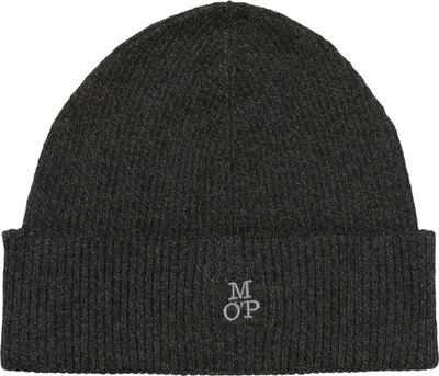 Produktbild von Marc O'Polo Beanie Mütze Knitted Hat 50-Years Heritage Rib Black schwarz