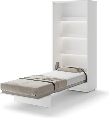 Produktbild von Schrankbett 90 x 200 Vertikal BC-03 Weiß Matt LENART BED CONCEPT Wandklappbett