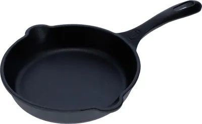 Zdjęcie produktu dla Victoria 39363 Patelnia żeliwna indukcyjna 20cm do ogniska, grilla Patelnia żeliwna bez PTFE czarna