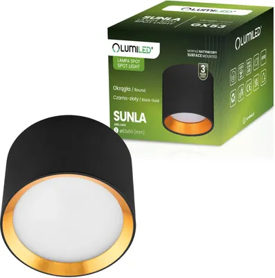Produktbild von LUMILED Aufbauleuchte Tuba GX53 LED Spot Rund Schwarz Gold Aufbauspot Aufbaustrahler Aufputz Deckenspot Downlight feste Deckenlampe Anbauleuchte