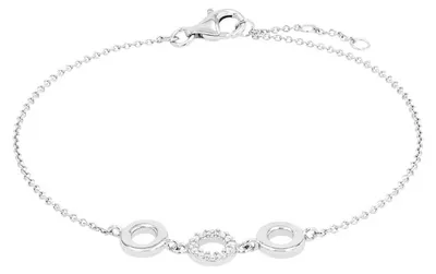Produktbild von Amor Armband schlicht aus 925 Sterling Silber mit Zirkonia, längenverstellbar