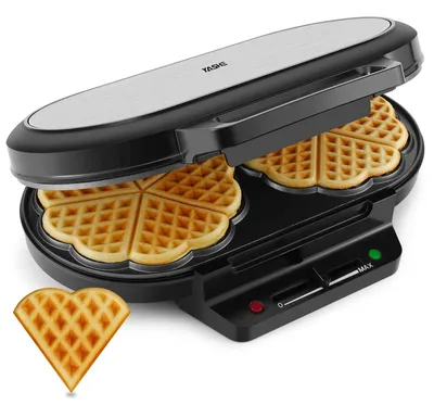 Produktbild von YASHE Doppel-Waffeleisen SW-2122M, 10 Herzwaffeln, 1200 W