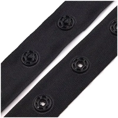 3m Druckknopfband 18mm Druckknopf Band Bodyverschluss Miederband Farbwahl schwarz