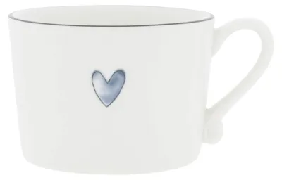 Produktbild von Tasse IRIS BLUE Watercolour Heart Herz 300ml weiß blau Bastion Collections