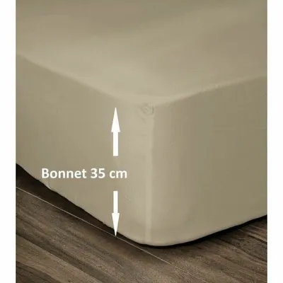 Produktbild von Spannbettlaken aus 100 % Baumwolle, 140 x 190 cm – 35 cm Haube – Beige