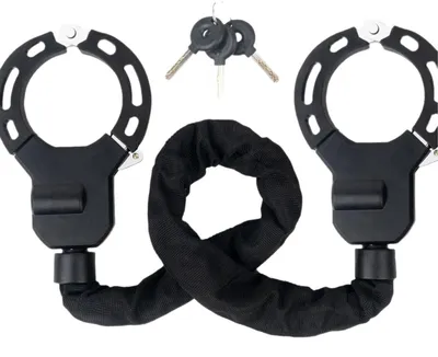 Immagine prodotto di INF Lucchetto a catena per monopattino elettrico con fodera in tessuto, chiavi incluse, acciaio legato, nero, lunghezza totale 90cm