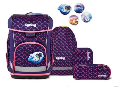 Zdjęcie produktu dla Zestaw plecaka szkolnego ergobag cubo light, wzór "PerlentauchBär"