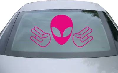 Produktbild von Indigos UG - Aufkleber Heckscheibe & Motorklappe DE2847 - pink - 600x314 mm - Alien Doppel Shocker - Auto Scheiben Fenster Heckklappe Tuning Racing JDM - Die cut